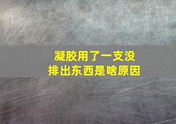 凝胶用了一支没排出东西是啥原因