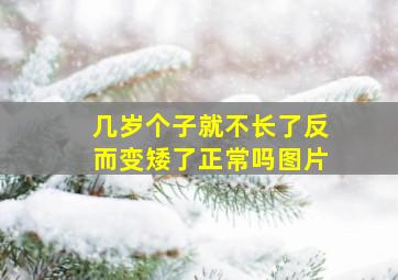 几岁个子就不长了反而变矮了正常吗图片