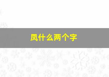 凤什么两个字