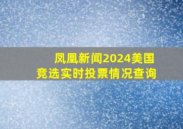 凤凰新闻2024美国竞选实时投票情况查询