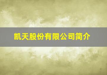 凯天股份有限公司简介