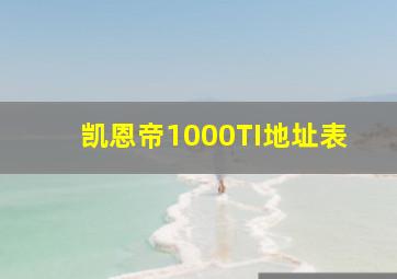 凯恩帝1000TI地址表