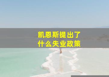 凯恩斯提出了什么失业政策