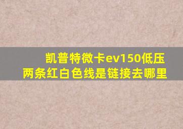 凯普特微卡ev150低压两条红白色线是链接去哪里