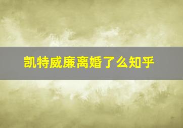 凯特威廉离婚了么知乎