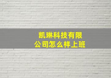 凯琳科技有限公司怎么样上班