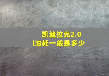 凯迪拉克2.0l油耗一般是多少