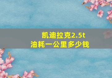 凯迪拉克2.5t油耗一公里多少钱