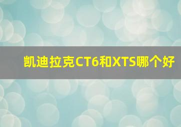 凯迪拉克CT6和XTS哪个好