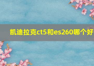 凯迪拉克ct5和es260哪个好