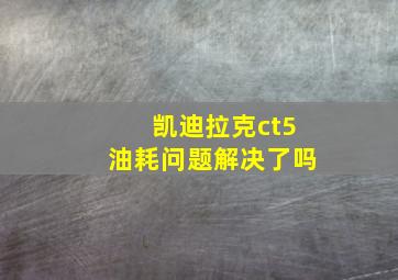 凯迪拉克ct5油耗问题解决了吗