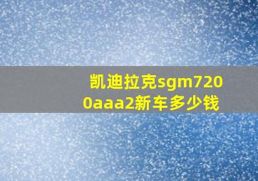 凯迪拉克sgm7200aaa2新车多少钱