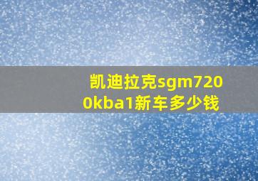 凯迪拉克sgm7200kba1新车多少钱