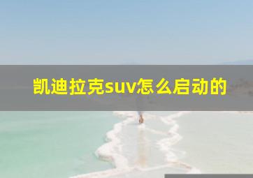 凯迪拉克suv怎么启动的