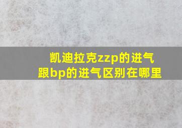 凯迪拉克zzp的进气跟bp的进气区别在哪里