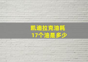 凯迪拉克油耗17个油是多少