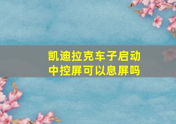 凯迪拉克车子启动中控屏可以息屏吗