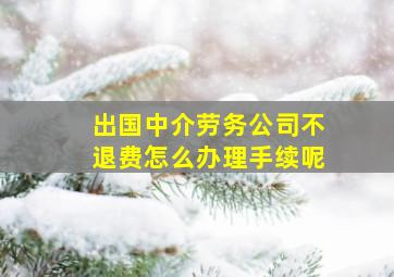 出国中介劳务公司不退费怎么办理手续呢