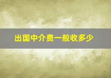 出国中介费一般收多少