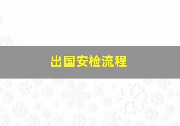 出国安检流程