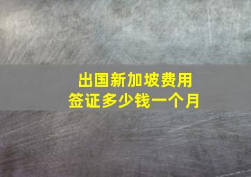 出国新加坡费用签证多少钱一个月