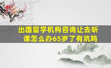 出国留学机构咨询让去听课怎么办65岁了有坑吗