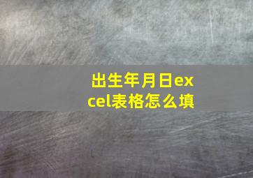 出生年月日excel表格怎么填