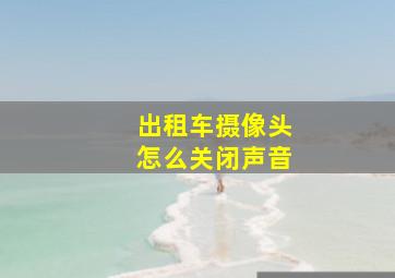 出租车摄像头怎么关闭声音