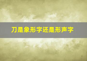 刀是象形字还是形声字