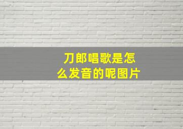 刀郎唱歌是怎么发音的呢图片