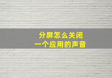 分屏怎么关闭一个应用的声音