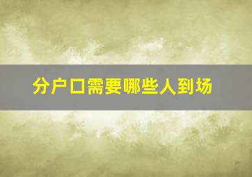 分户口需要哪些人到场