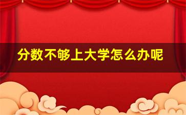 分数不够上大学怎么办呢