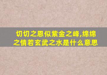 切切之恩似紫金之峰,绵绵之情若玄武之水是什么意思