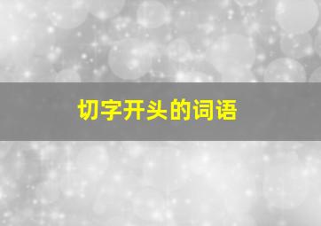 切字开头的词语