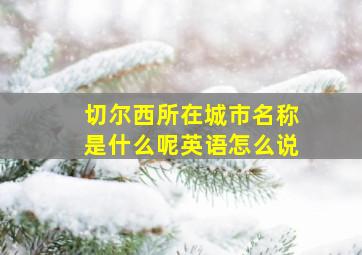 切尔西所在城市名称是什么呢英语怎么说