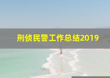 刑侦民警工作总结2019