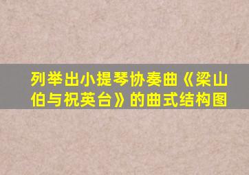 列举出小提琴协奏曲《梁山伯与祝英台》的曲式结构图