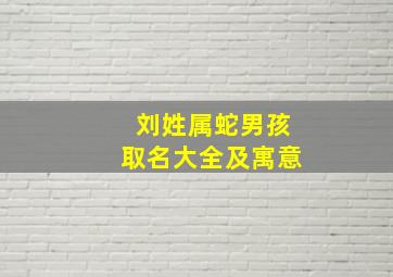 刘姓属蛇男孩取名大全及寓意