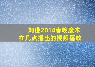 刘谦2014春晚魔术在几点播出的视频播放