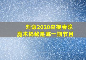 刘谦2020央视春晚魔术揭秘是哪一期节目