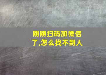 刚刚扫码加微信了,怎么找不到人