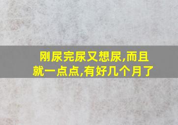 刚尿完尿又想尿,而且就一点点,有好几个月了