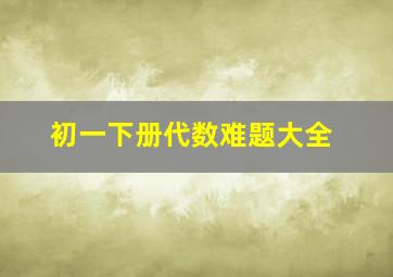 初一下册代数难题大全