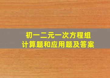 初一二元一次方程组计算题和应用题及答案