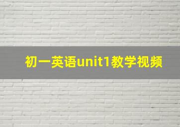 初一英语unit1教学视频