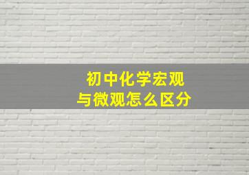 初中化学宏观与微观怎么区分