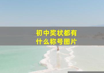 初中奖状都有什么称号图片