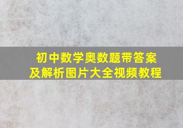 初中数学奥数题带答案及解析图片大全视频教程