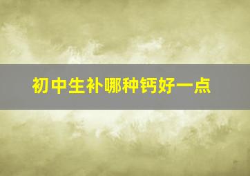 初中生补哪种钙好一点